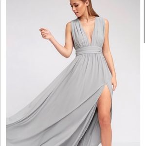 Heavenly hues light gray maxi dress. NWT. Size L